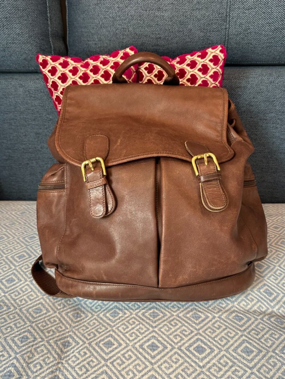 Vintage COACH XL Glove-Tanned Leather Rucksack Backpack 0520 - Brown